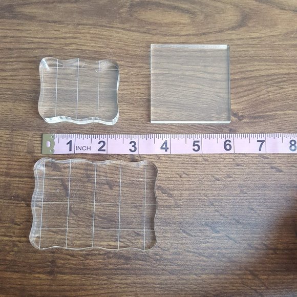 3 Assorted Acrylic Stamp Blocks/Cubes - Picture 1 of 2